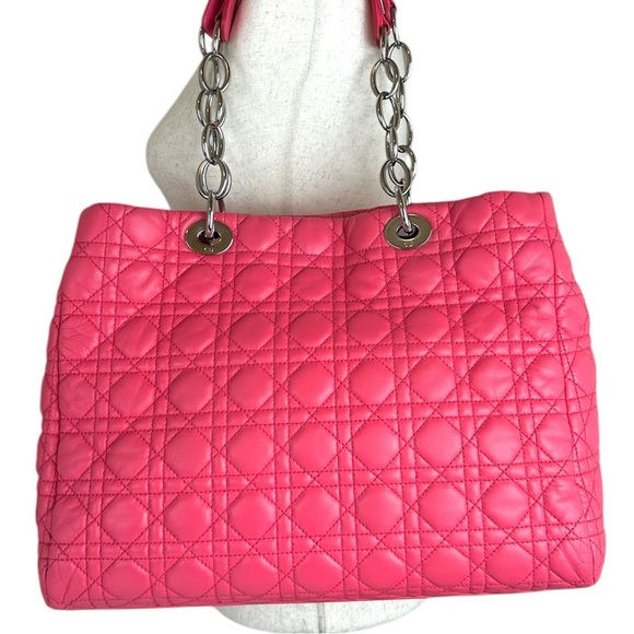 Lady Dior Shopper Tote Bag Lambskin Leather Cannage LRG - Picture 1 of 13